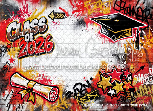 Class of 2026 Red Graffiti Wall (WM)