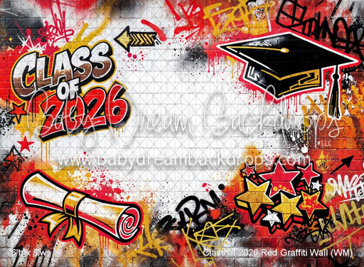 Class of 2026 Red Graffiti Wall (WM)