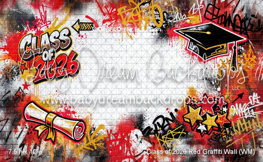 Class of 2026 Red Graffiti Wall (WM)