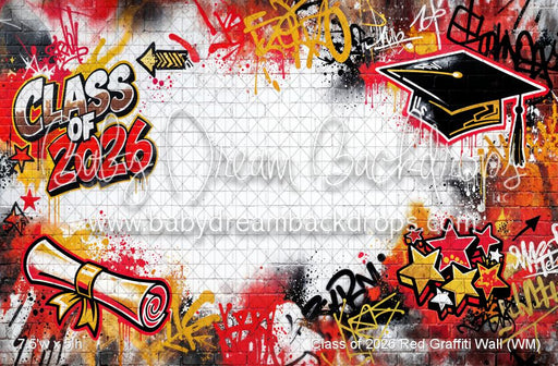 Class of 2026 Red Graffiti Wall (WM)