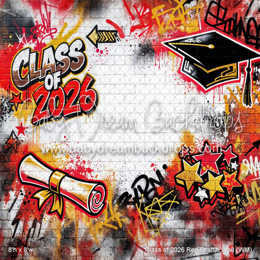 Class of 2026 Red Graffiti Wall (WM)