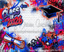 Class of 2026 Red and Blue Graffiti Wall (WM)