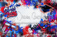 Class of 2026 Red and Blue Graffiti Wall (WM)