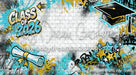 Class of 2026 Teal and Gold Graffiti Wall (WM)