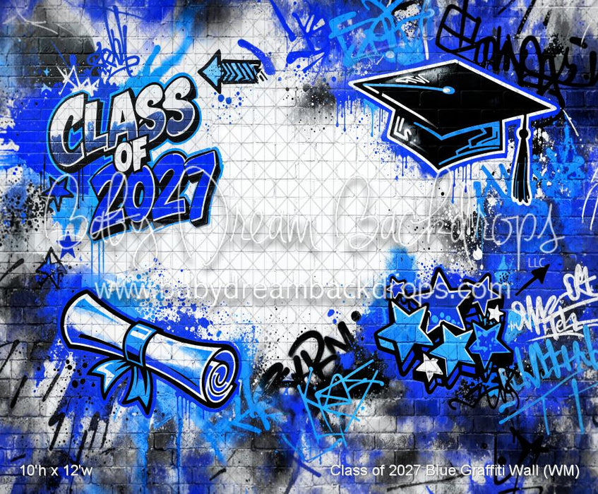 Class of 2027 Blue Graffiti Wall (WM)