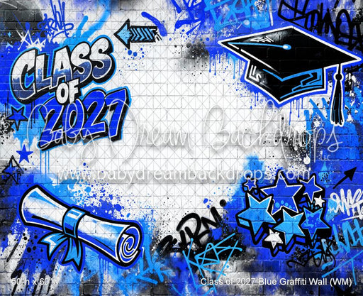 Class of 2027 Blue Graffiti Wall (WM)