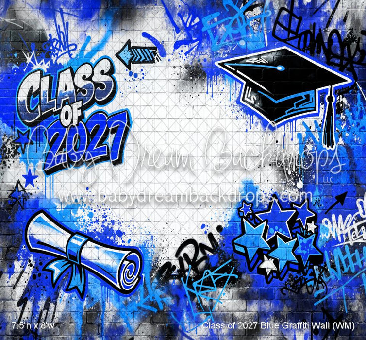 Class of 2027 Blue Graffiti Wall (WM)