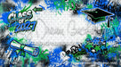 Class of 2027 Blue and Green Graffiti Wall (WM)