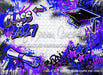 Class of 2027 Blue and Purple Graffiti Wall (WM)