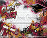 Class of 2027 Burgundy and Gold Graffiti Wall (WM)