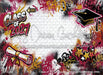 Class of 2027 Burgundy and Gold Graffiti Wall (WM)