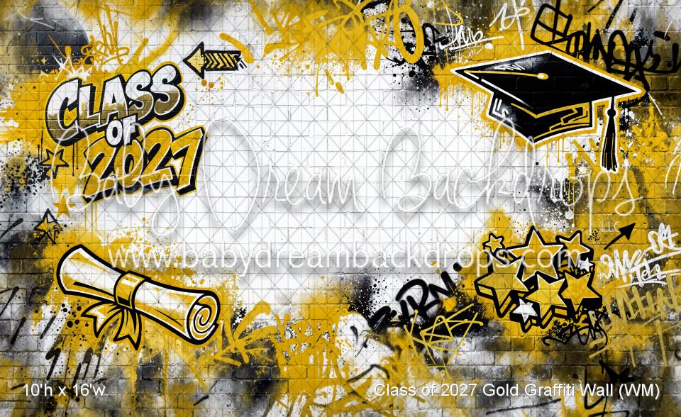 Class of 2027 Gold Graffiti Wall (WM)