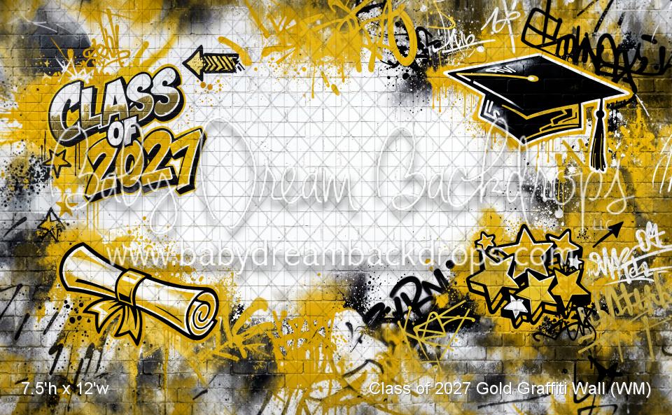 Class of 2027 Gold Graffiti Wall (WM)