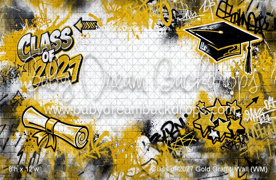 Class of 2027 Gold Graffiti Wall (WM)