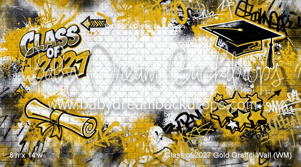 Class of 2027 Gold Graffiti Wall (WM)