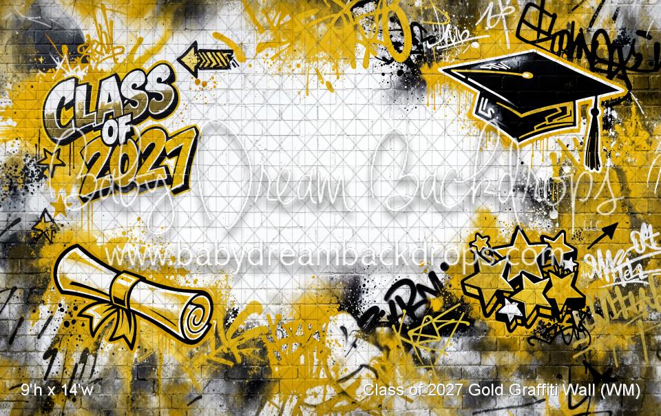 Class of 2027 Gold Graffiti Wall (WM)