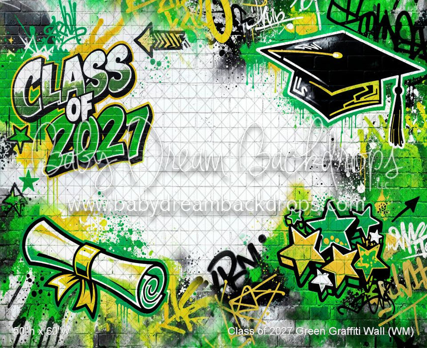 Class of 2027 Green Graffiti Wall (WM)