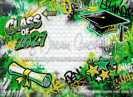 Class of 2027 Green Graffiti Wall (WM)