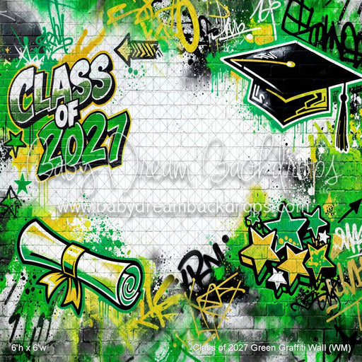 Class of 2027 Green Graffiti Wall (WM)