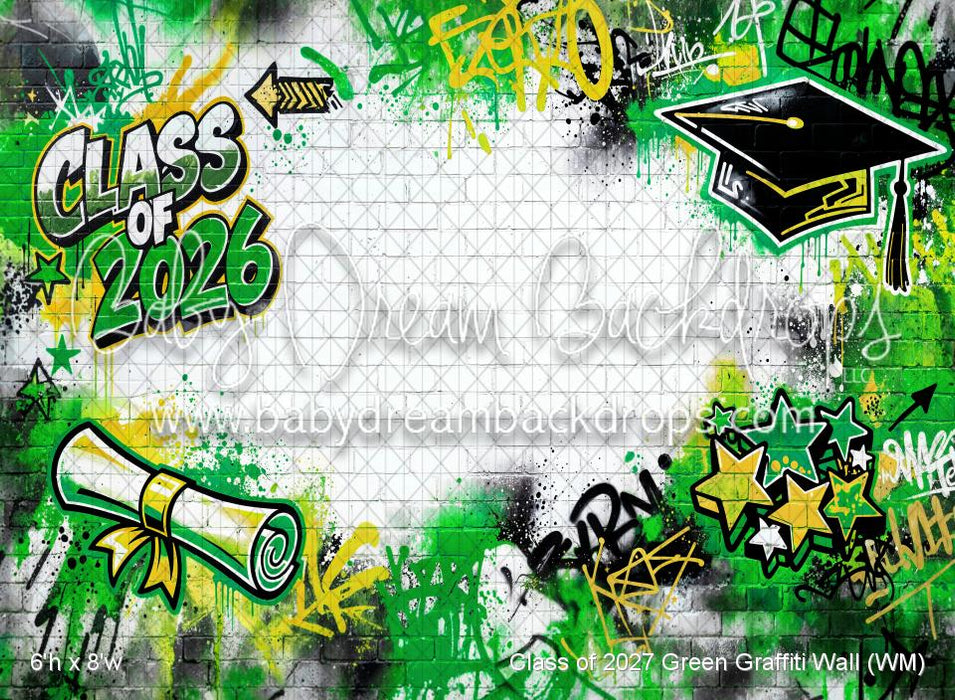 Class of 2027 Green Graffiti Wall (WM)