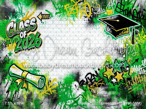 Class of 2027 Green Graffiti Wall (WM)