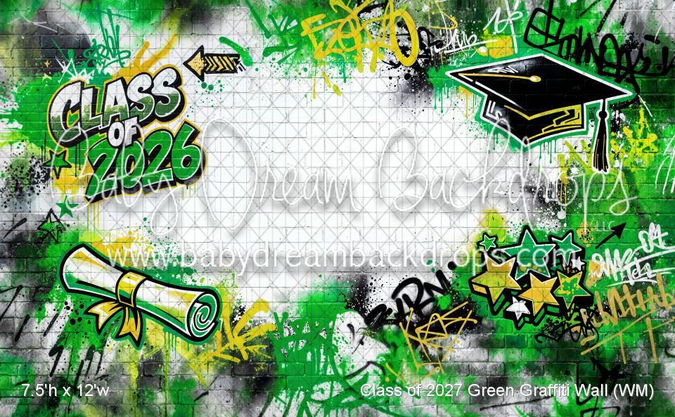 Class of 2027 Green Graffiti Wall (WM)