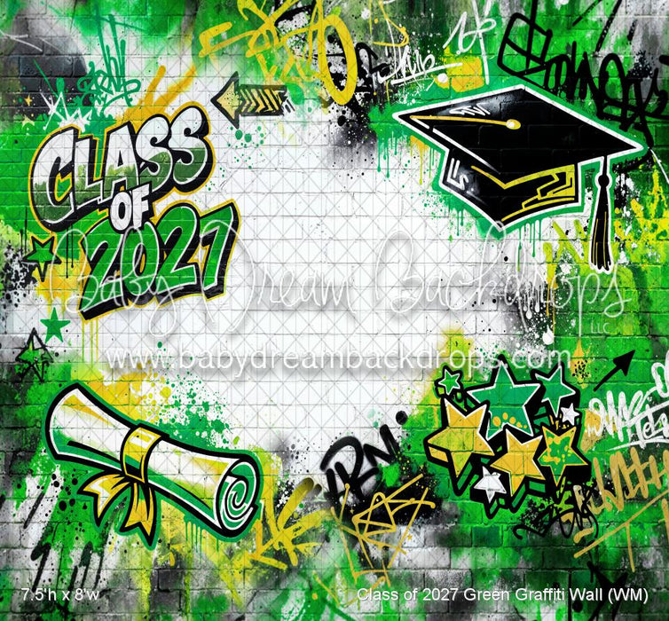 Class of 2027 Green Graffiti Wall (WM)