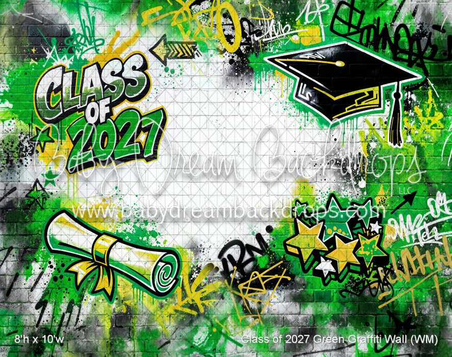 Class of 2027 Green Graffiti Wall (WM)
