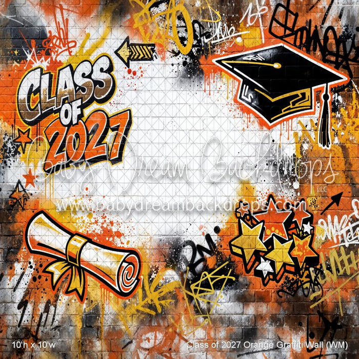 Class of 2027 Orange Graffiti Wall (WM)