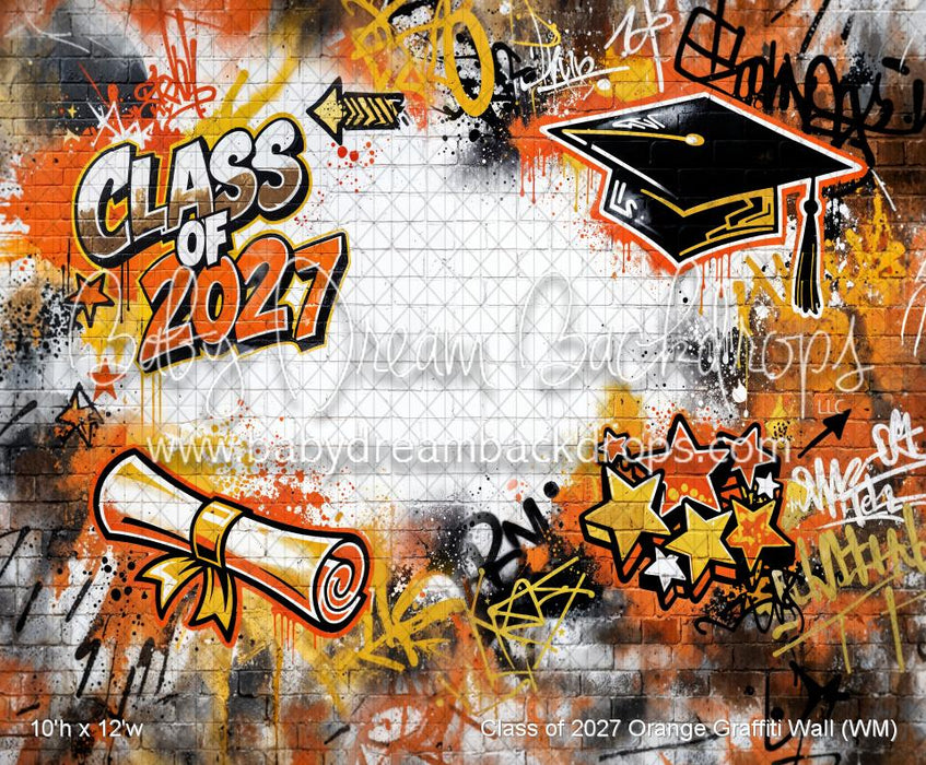 Class of 2027 Orange Graffiti Wall (WM)