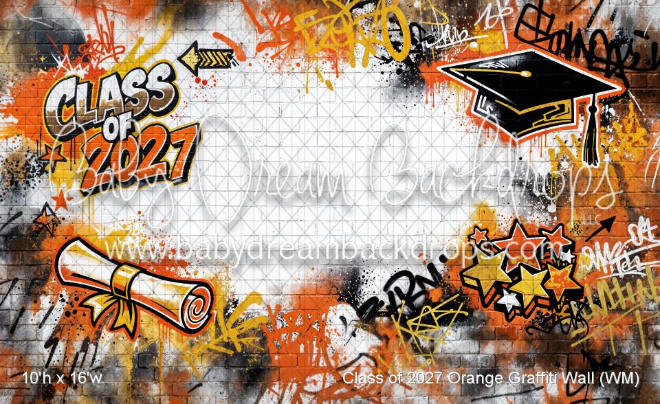 Class of 2027 Orange Graffiti Wall (WM)