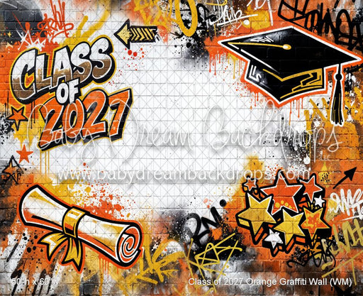 Class of 2027 Orange Graffiti Wall (WM)