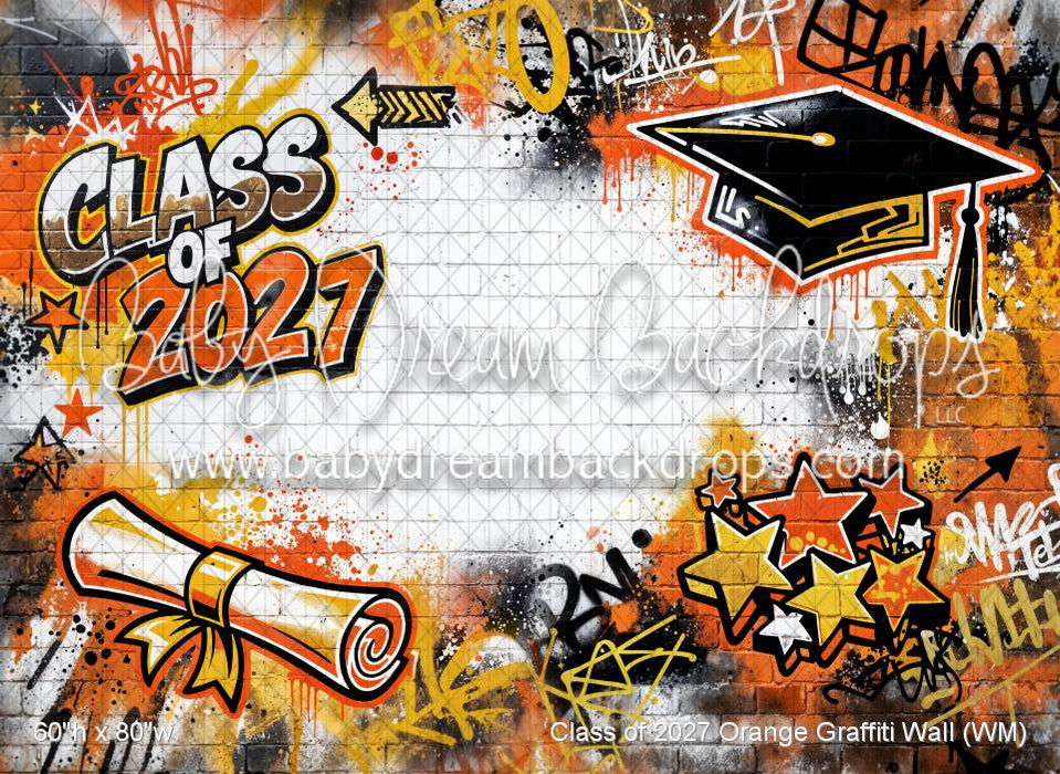 Class of 2027 Orange Graffiti Wall (WM)