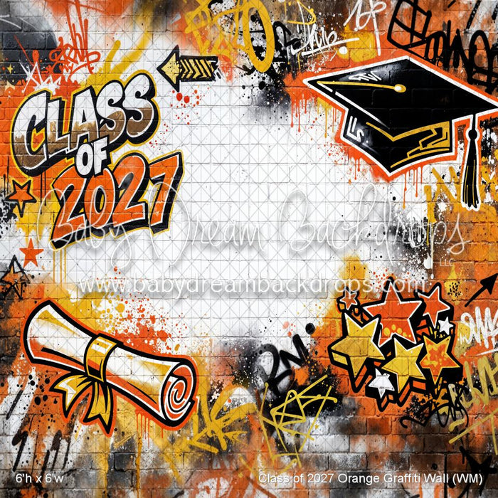 Class of 2027 Orange Graffiti Wall (WM)
