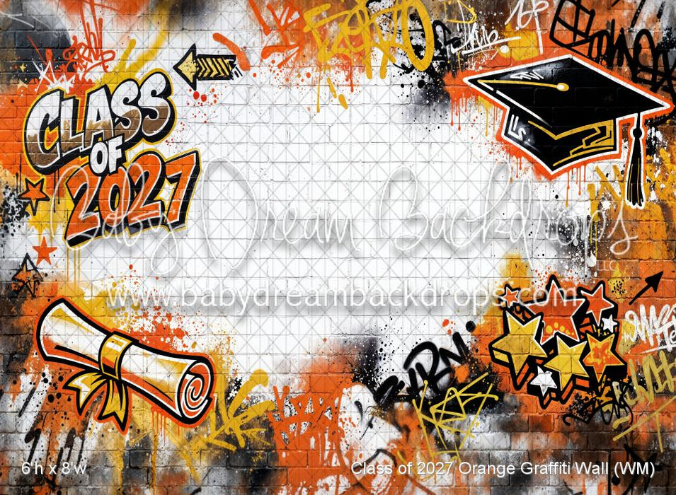 Class of 2027 Orange Graffiti Wall (WM)