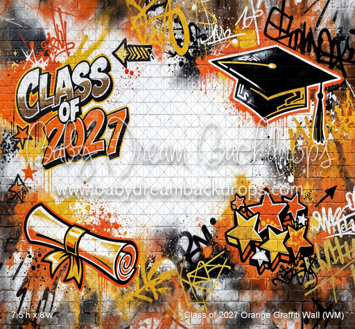 Class of 2027 Orange Graffiti Wall (WM)