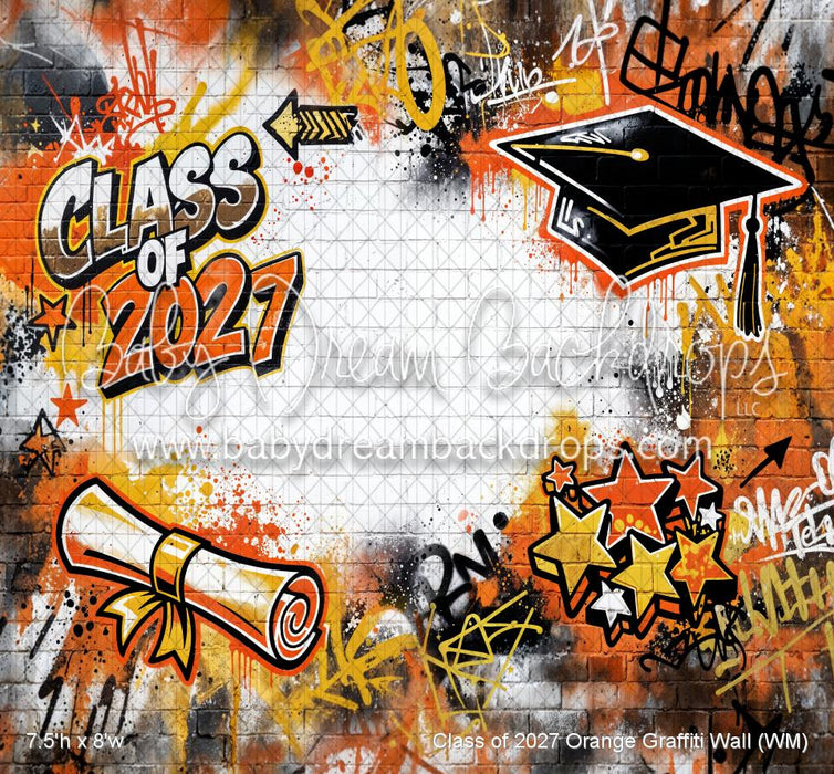 Class of 2027 Orange Graffiti Wall (WM)