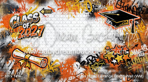 Class of 2027 Orange Graffiti Wall (WM)