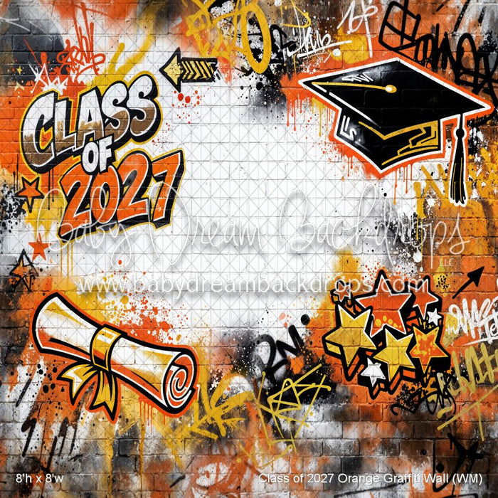 Class of 2027 Orange Graffiti Wall (WM)