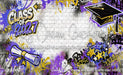 Class of 2027 Purple and Gold Graffiti Wall (WM)