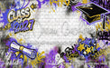 Class of 2027 Purple and Gold Graffiti Wall (WM)