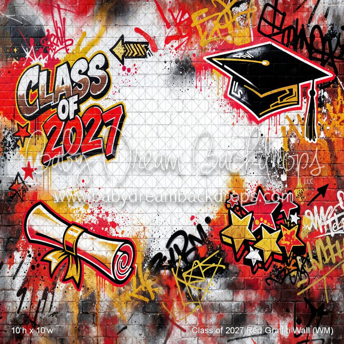 Class of 2027 Red Graffiti Wall (WM)