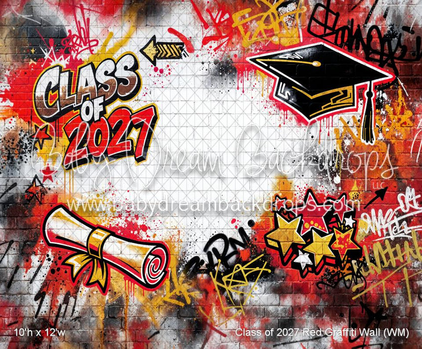 Class of 2027 Red Graffiti Wall (WM)