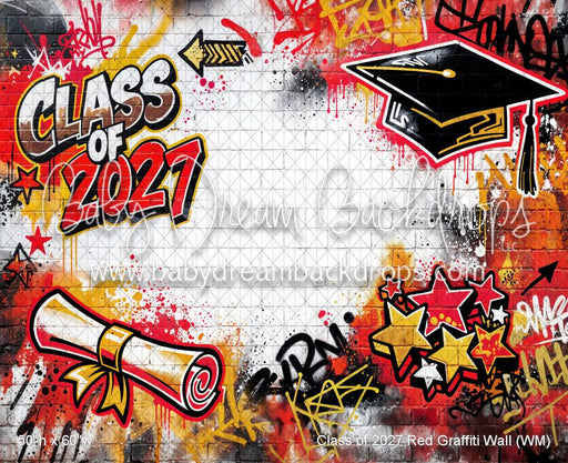 Class of 2027 Red Graffiti Wall (WM)