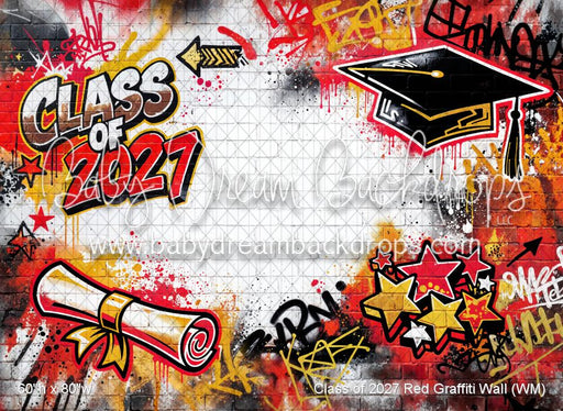 Class of 2027 Red Graffiti Wall (WM)