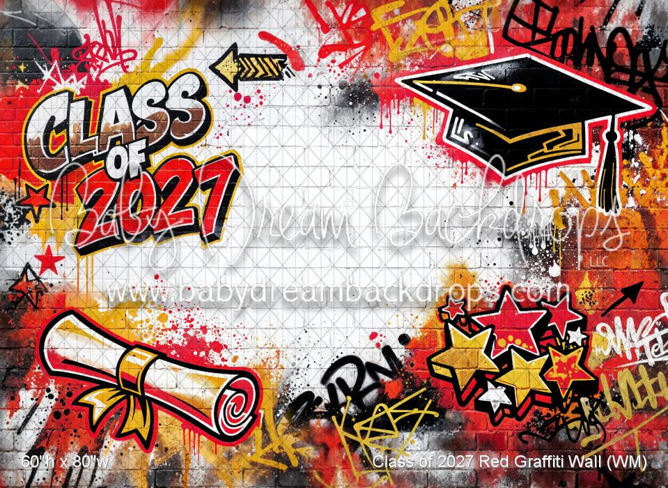 Class of 2027 Red Graffiti Wall (WM)