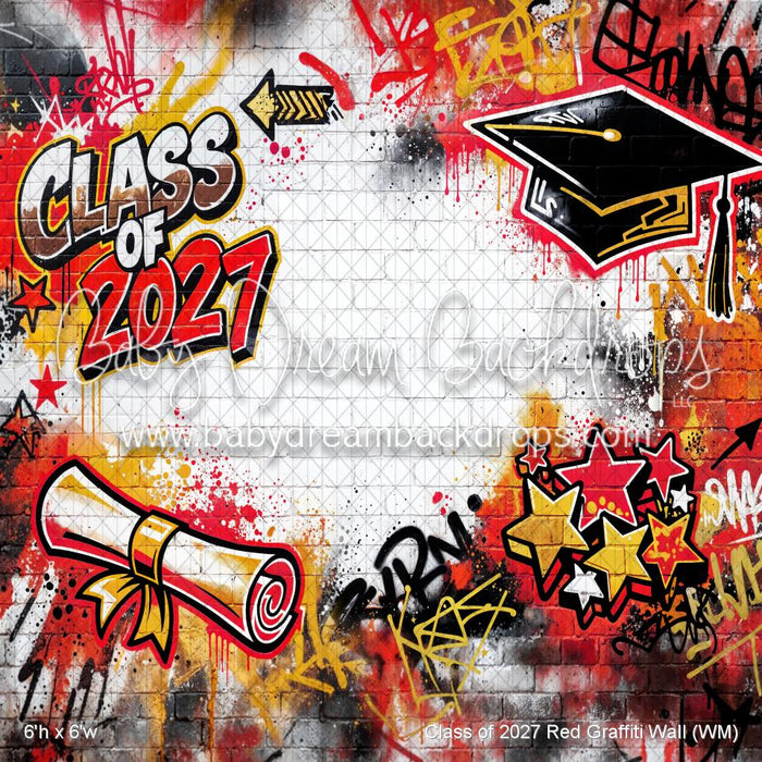 Class of 2027 Red Graffiti Wall (WM)