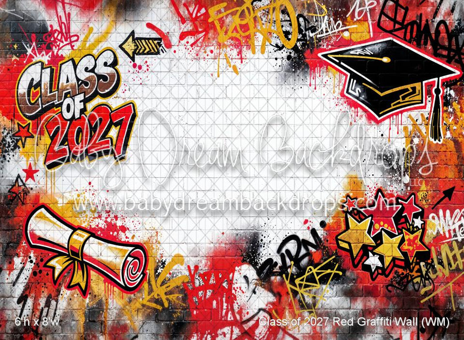 Class of 2027 Red Graffiti Wall (WM)