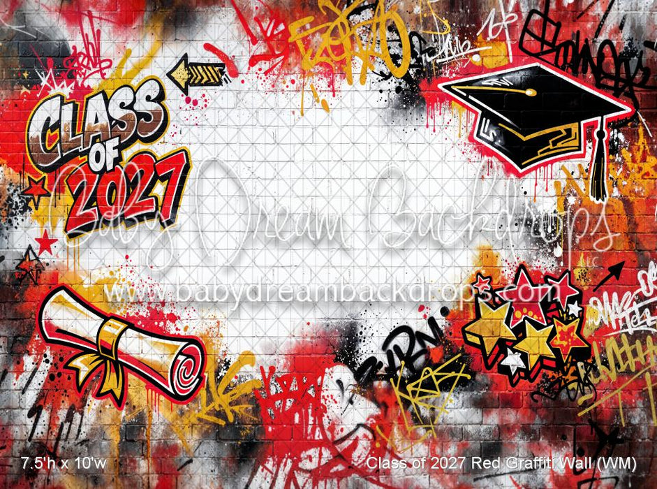 Class of 2027 Red Graffiti Wall (WM)