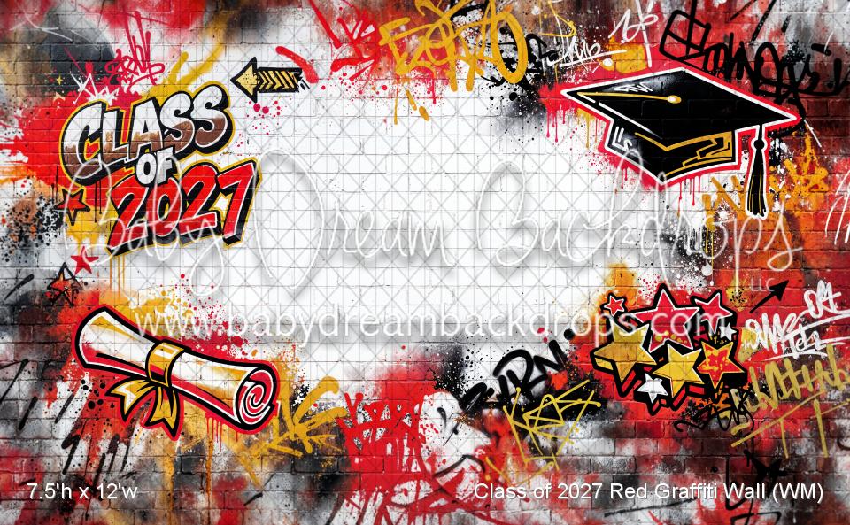 Class of 2027 Red Graffiti Wall (WM)